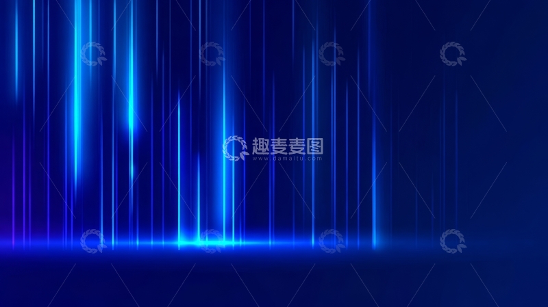 高清大图下载【趣麦麦图】蓝色光束垂直排列的抽象背景