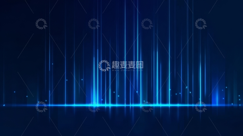 高清大图下载【趣麦麦图】蓝色光束垂直排列的抽象背景