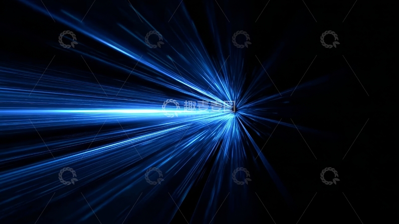 高清大图下载【趣麦麦图】蓝色光束在黑暗中绽放