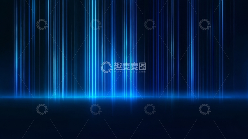 高清大图下载【趣麦麦图】蓝色光束垂直排列的抽象背景