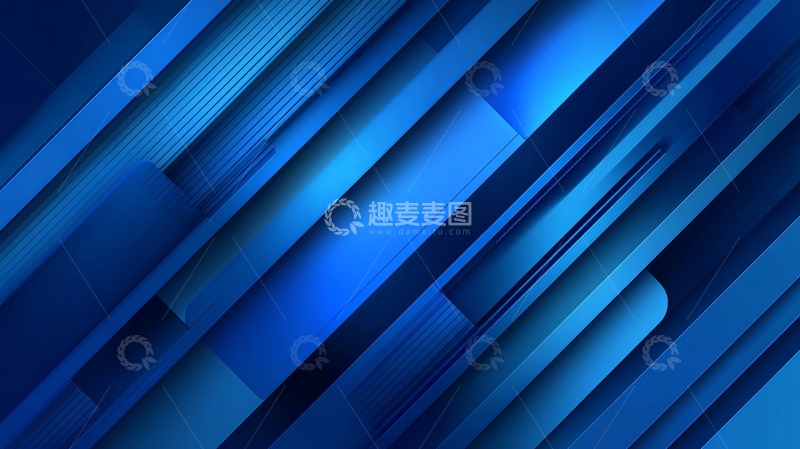 高清大图下载【趣麦麦图】蓝色几何线条抽象背景