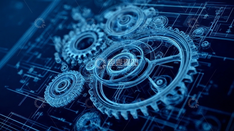 高清大图下载【趣麦麦图】齿轮蓝图：科技机械的精密设计