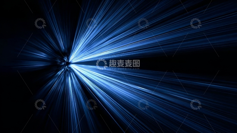 高清大图下载【趣麦麦图】蓝色光束在黑暗中绽放