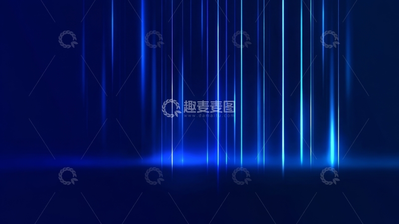 高清大图下载【趣麦麦图】蓝色光束垂直照射的抽象背景