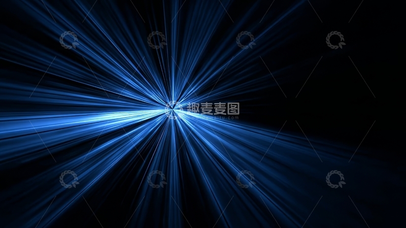 高清大图下载【趣麦麦图】蓝色光芒交汇的抽象背景