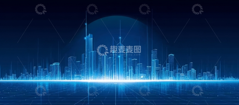 高清大图下载【趣麦麦图】未来城市夜景科技感建筑群