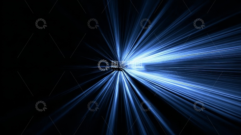 高清大图下载【趣麦麦图】蓝色光芒从黑暗中绽放