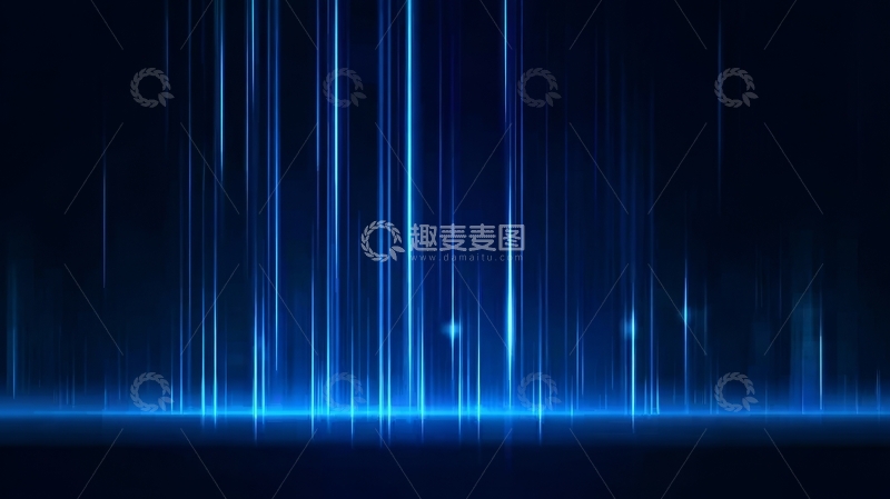 高清大图下载【趣麦麦图】蓝色光束垂直排列的抽象背景