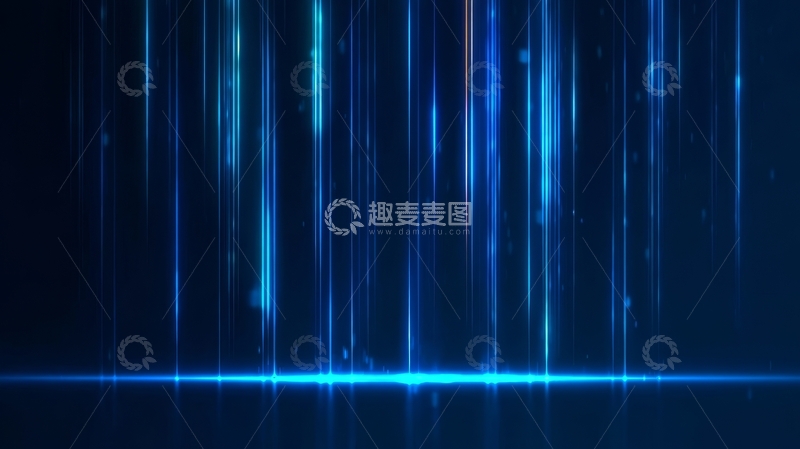 高清大图下载【趣麦麦图】蓝色光束垂直排列的抽象背景