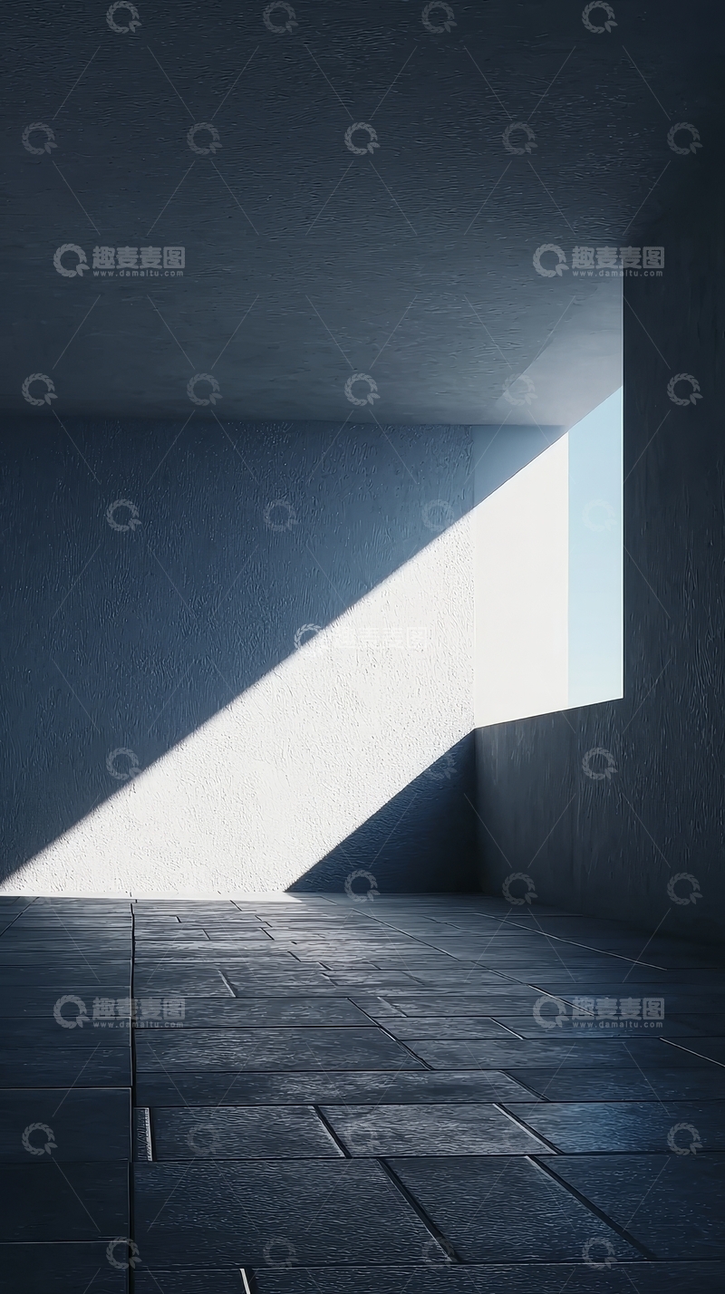 高清大图下载【趣麦麦图】光影交错的空旷室内空间