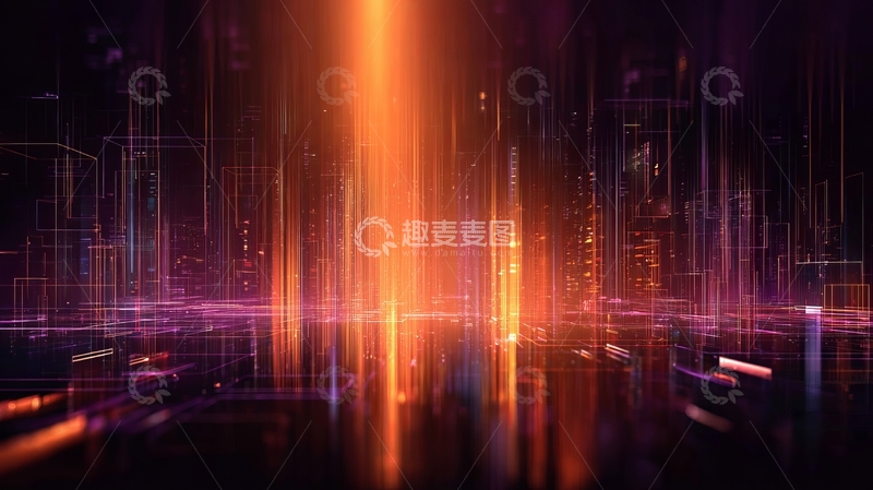 高清大图下载【趣麦麦图】数字城市光影交错