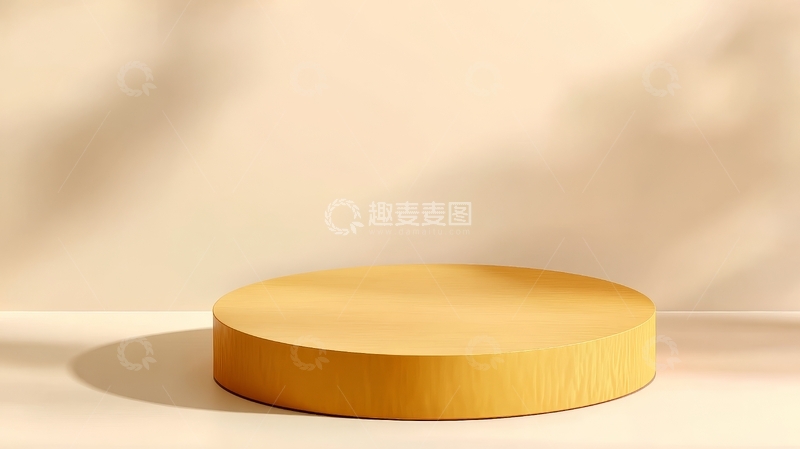 高清大图下载【趣麦麦图】简约风格的金色圆柱体展示台