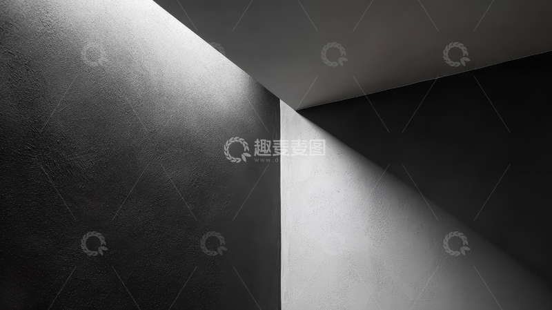 高清大图下载【趣麦麦图】光影交错的墙面与天花板