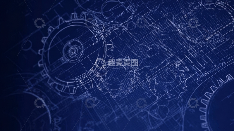 高清大图下载【趣麦麦图】机械齿轮蓝图设计图