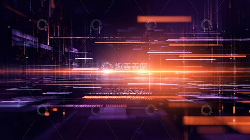高清大图下载【趣麦麦图】未来科技光影交错的数字空间