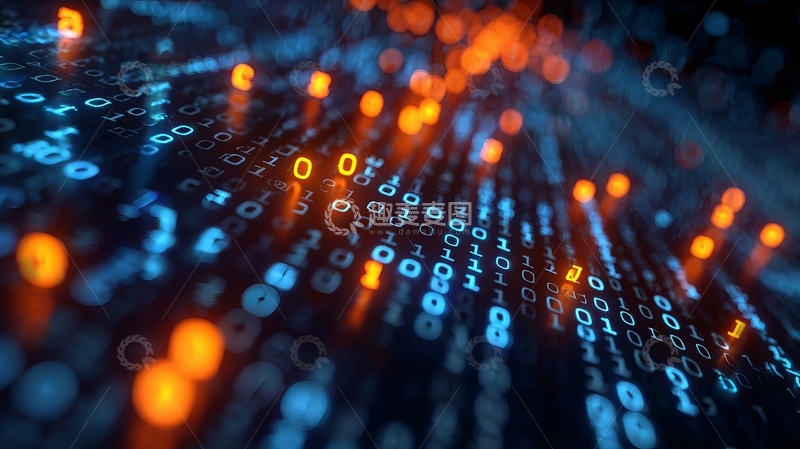 高清大图下载【趣麦麦图】二进制数据流的动态视觉效果