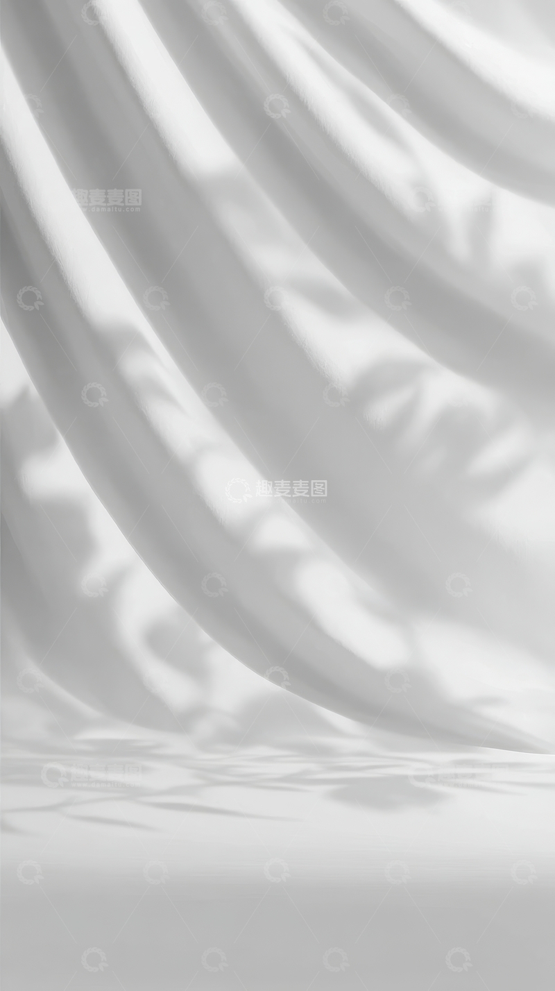 高清大图下载【趣麦麦图】白色布幔与光影的柔和交织