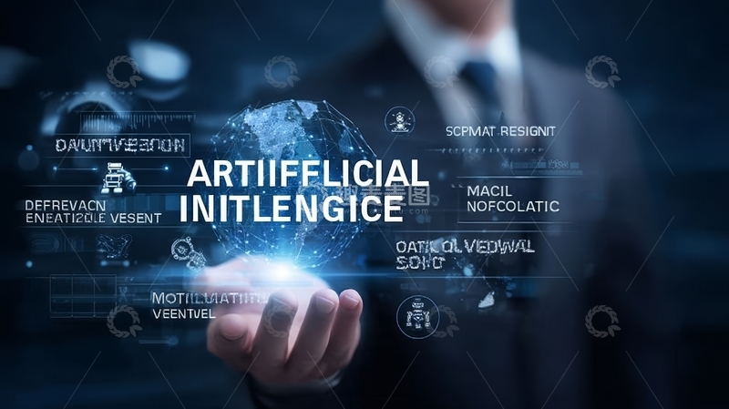 高清大图下载【趣麦麦图】商务人士展示人工智能技术概念