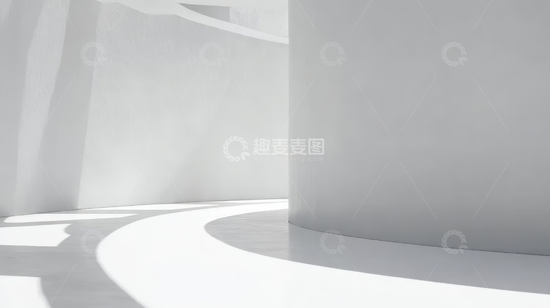 高清大图下载【趣麦麦图】简约白色空间的光影交错