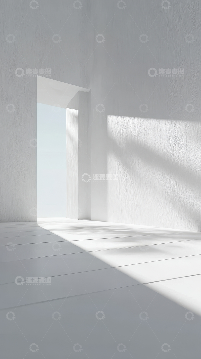 高清大图下载【趣麦麦图】光影交错的白色空间