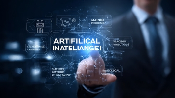 商务人士展示人工智能技术