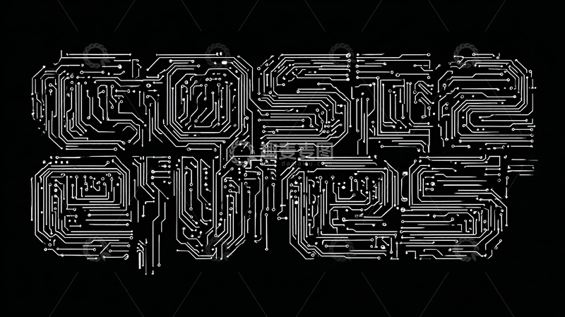 高清大图下载【趣麦麦图】电路板风格的文字艺术设计