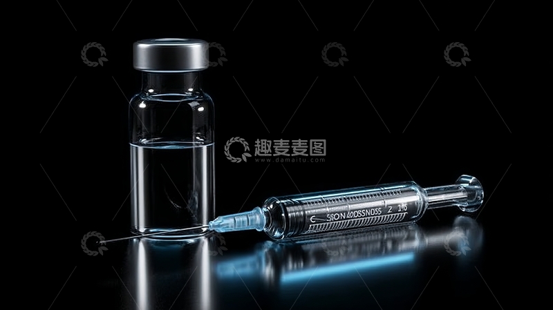 高清大图下载【趣麦麦图】疫苗瓶与注射器的特写