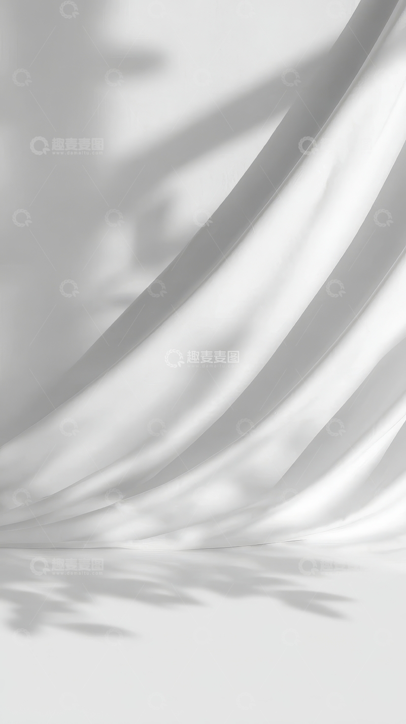 高清大图下载【趣麦麦图】光影交错的白色布幔