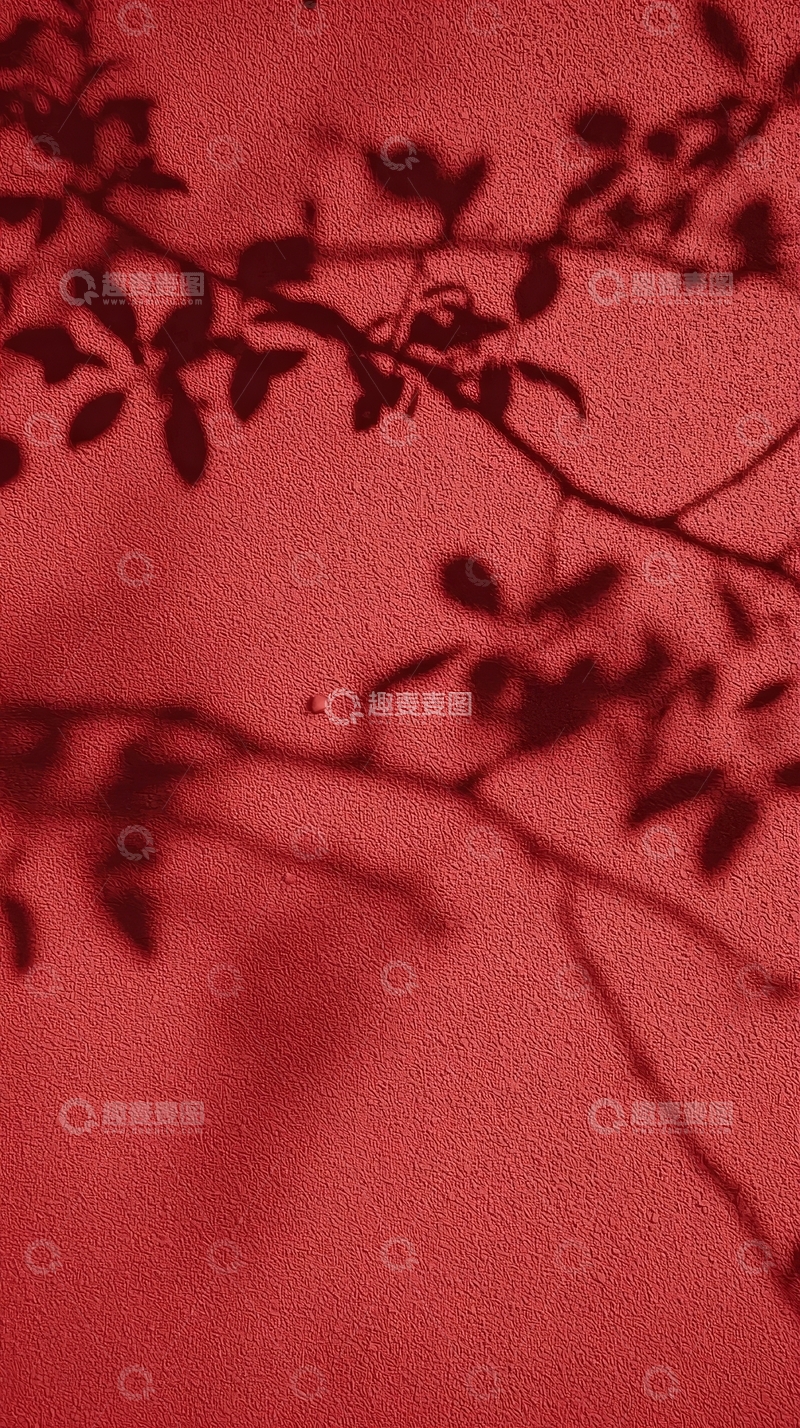 高清大图下载【趣麦麦图】红色背景上的树枝剪影