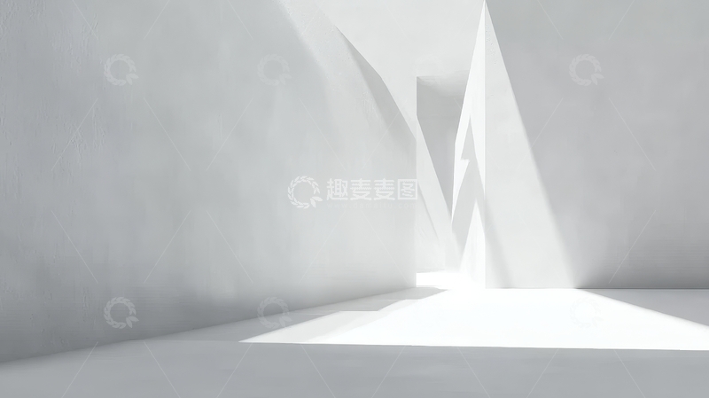 高清大图下载【趣麦麦图】光束穿透建筑缝隙照亮室内空间