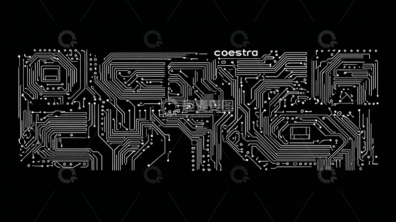 高清大图下载【趣麦麦图】电路板风格艺术字体设计