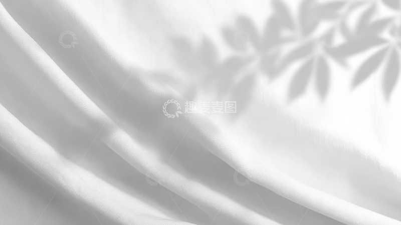 高清大图下载【趣麦麦图】白色布料上的植物阴影