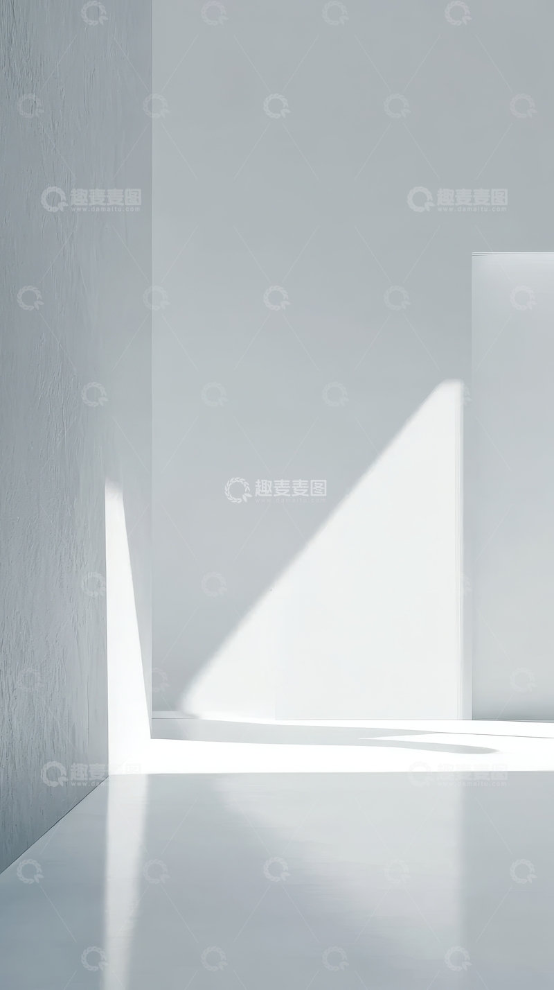 高清大图下载【趣麦麦图】光影交错的白色空间