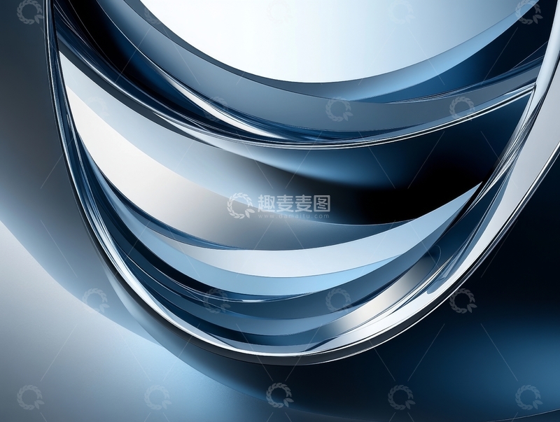高清大图下载【趣麦麦图】蓝色流线型玻璃艺术背景