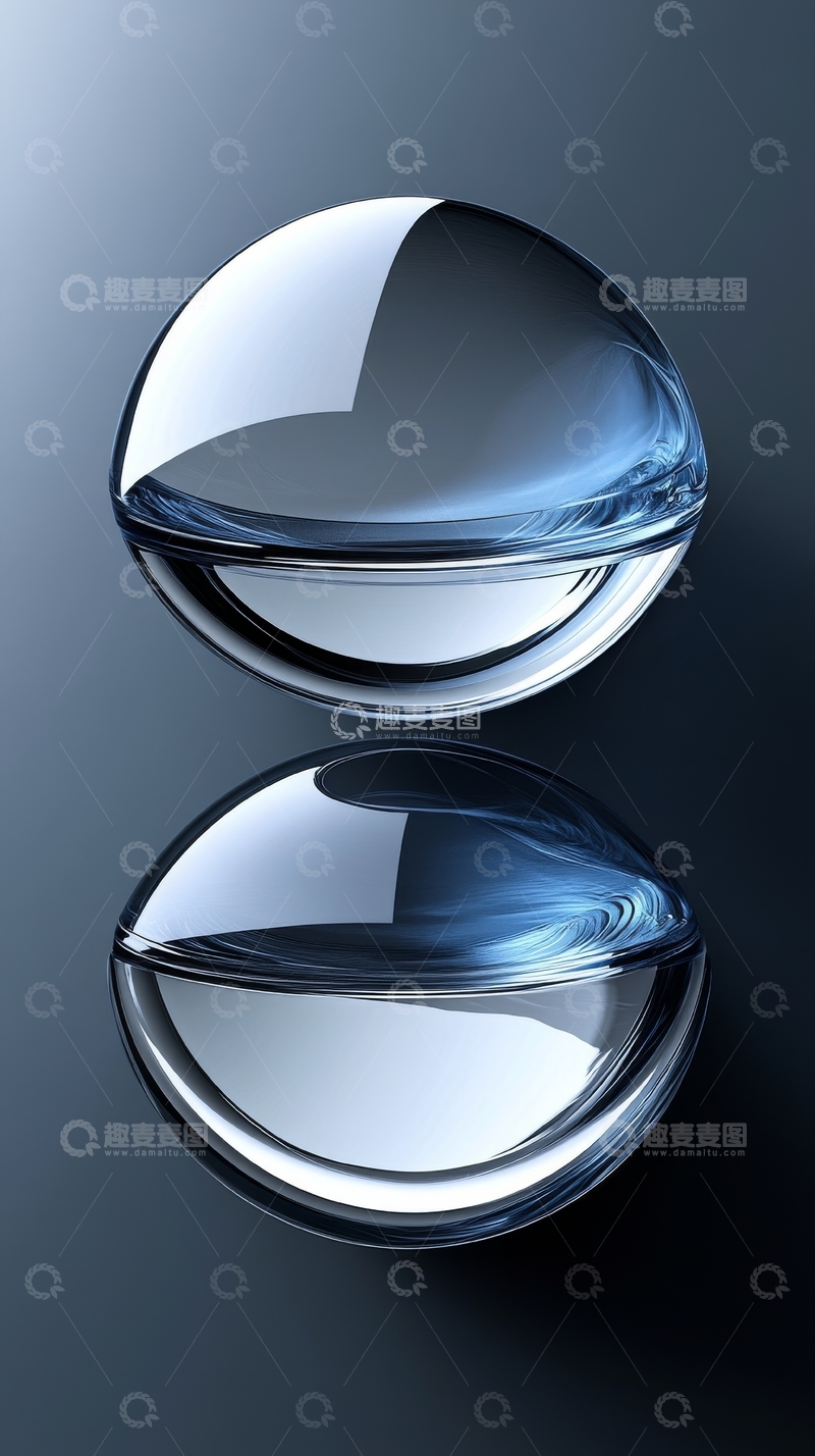 高清大图下载【趣麦麦图】透明玻璃球的光影反射