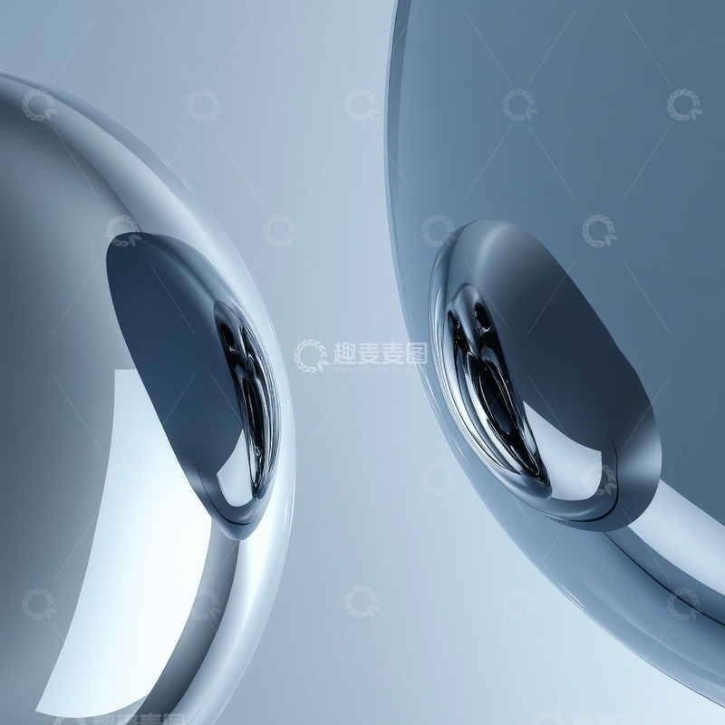 高清大图下载【趣麦麦图】光滑金属球体的局部特写