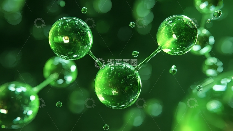 高清大图下载【趣麦麦图】绿色分子结构的微观图像