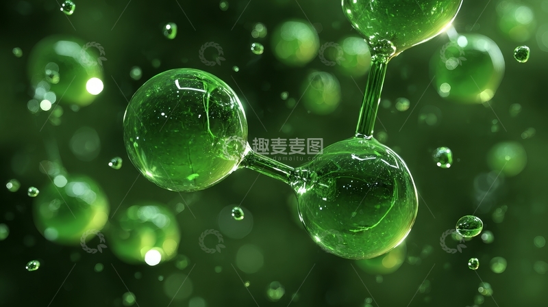 高清大图下载【趣麦麦图】绿色分子结构的微观世界