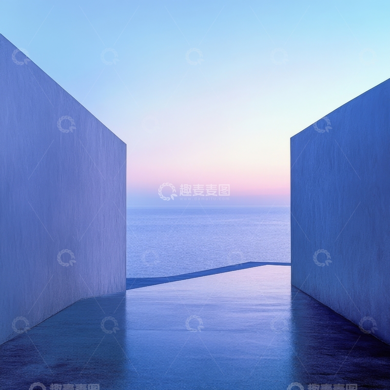 高清大图下载【趣麦麦图】两墙夹道，远眺海天一色