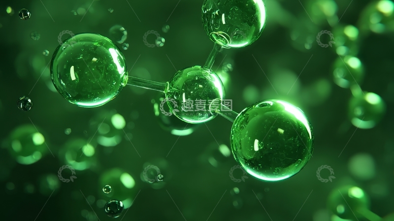 高清大图下载【趣麦麦图】绿色分子结构的微观世界