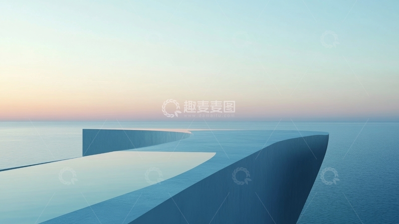 高清大图下载【趣麦麦图】现代建筑与海天相接的景观