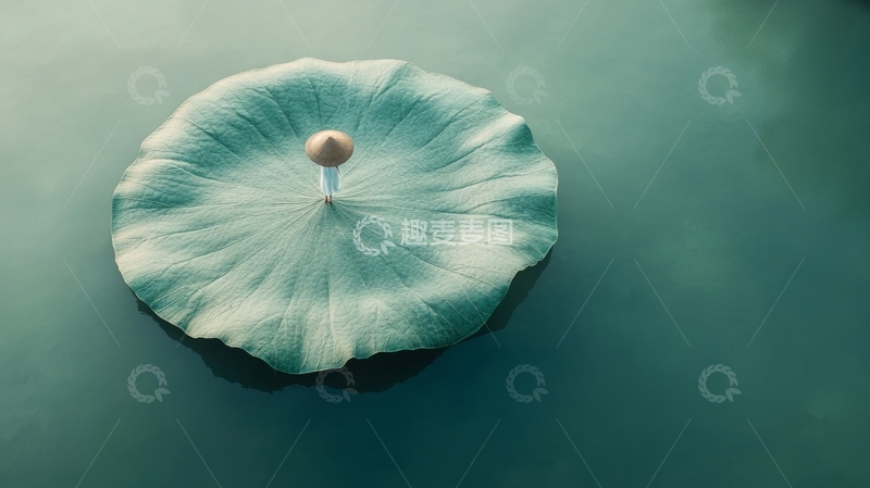 高清大图下载【趣麦麦图】漂浮水面上的荷叶