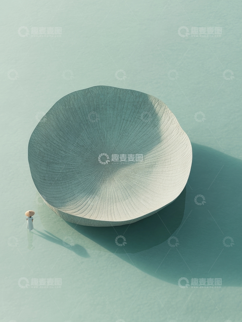 高清大图下载【趣麦麦图】巨大碗状物与微小人影的对比