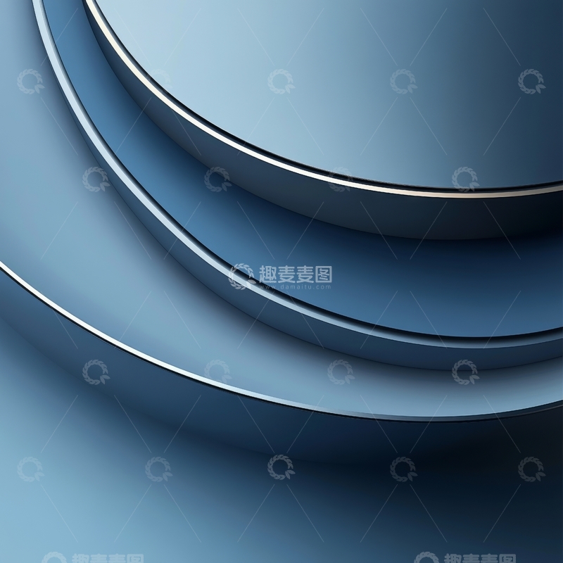 高清大图下载【趣麦麦图】蓝色渐变圆形层叠背景