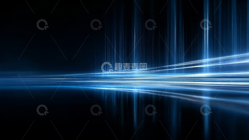 高清大图下载【趣麦麦图】蓝色光束在黑暗中的流动