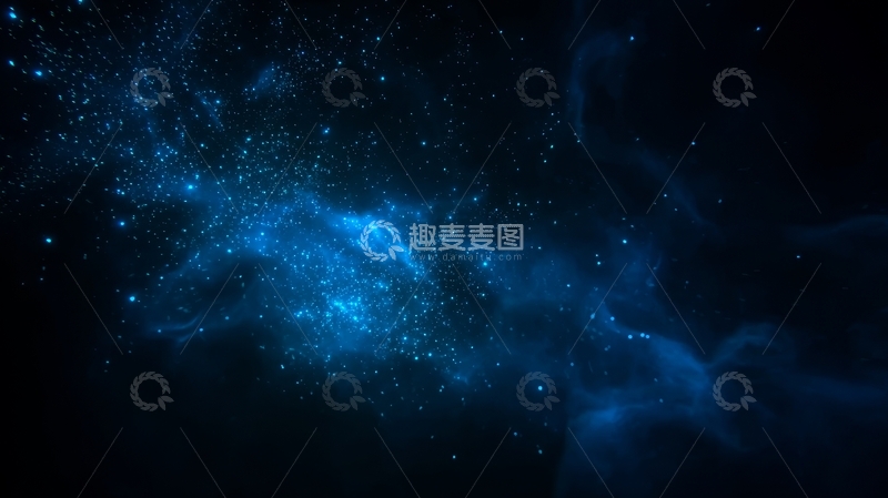 高清大图下载【趣麦麦图】深邃宇宙中的蓝色星云