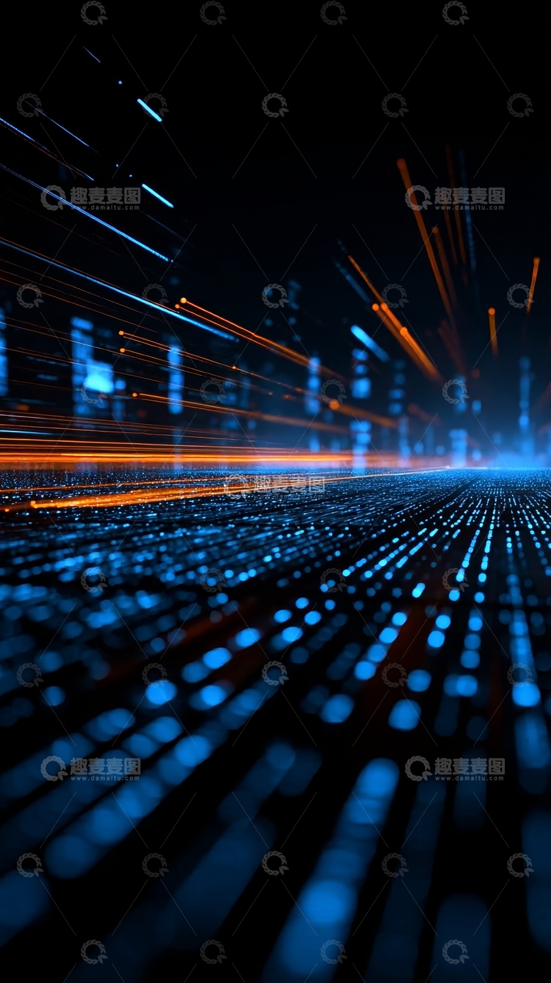 高清大图下载【趣麦麦图】未来科技数据流夜景