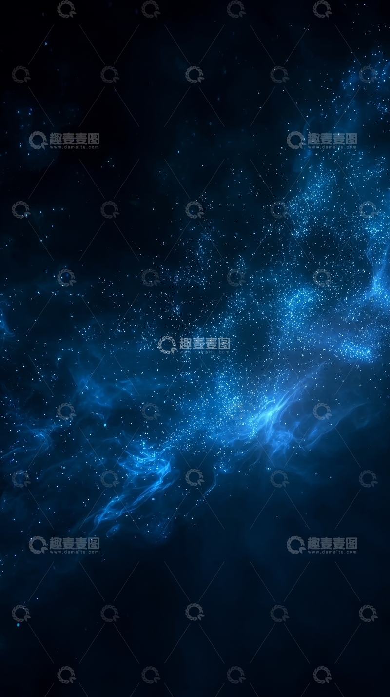 高清大图下载【趣麦麦图】-深邃宇宙中的蓝色星云