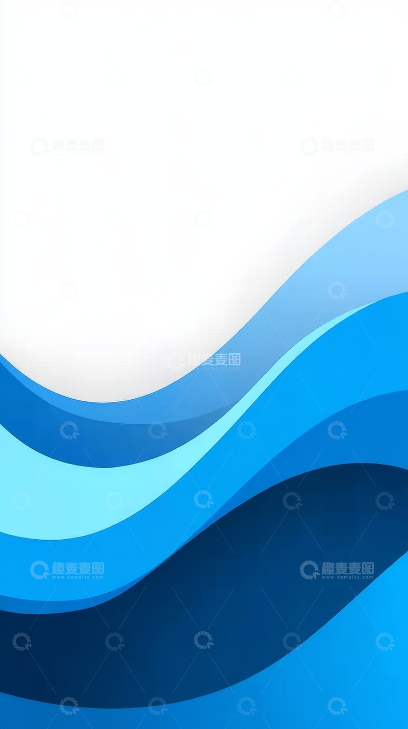 高清大图下载【趣麦麦图】蓝色渐变波浪抽象背景