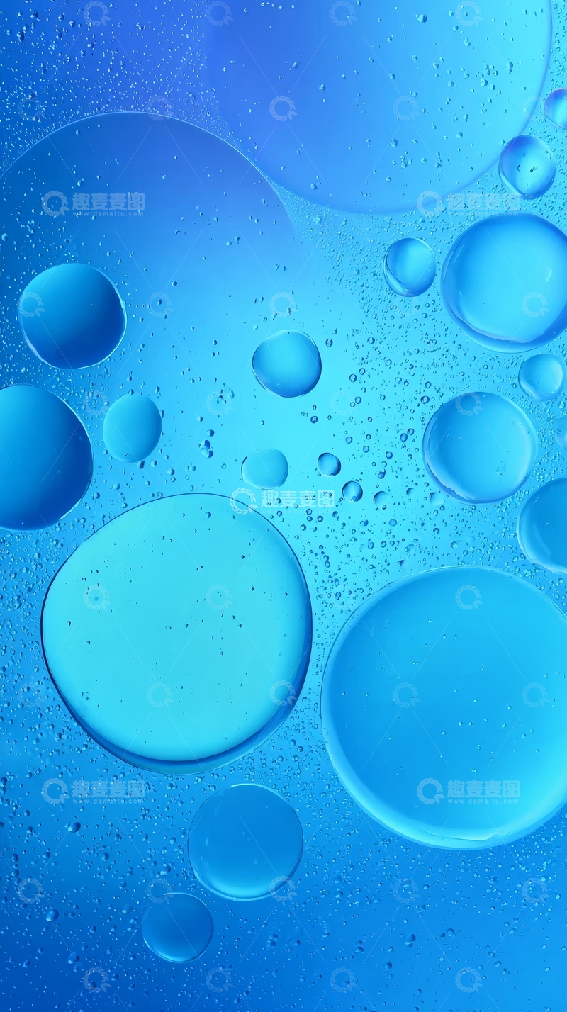 高清大图下载【趣麦麦图】蓝色背景中的气泡图案
